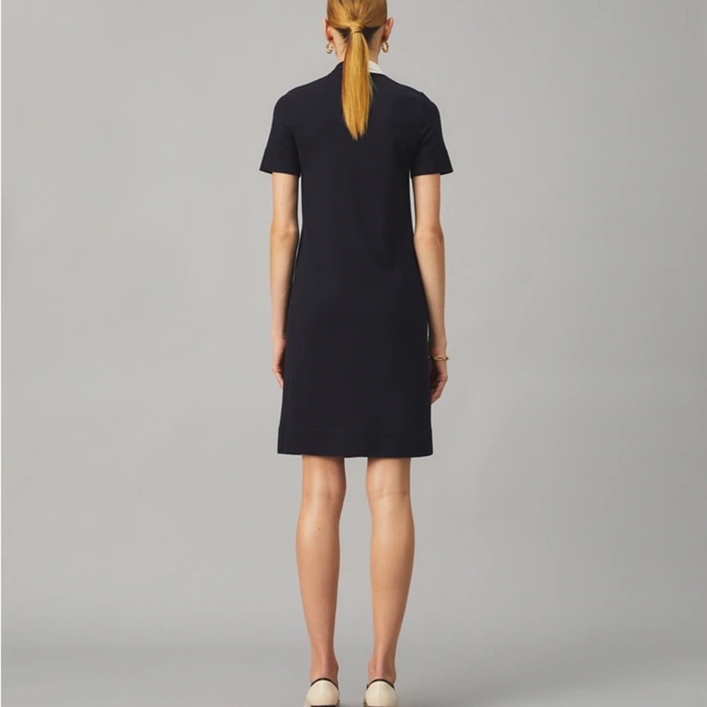 Tory Burch Blue and White Sheath Mini Dress Crew Neck Short Sleeve - Picture 3 of 10
